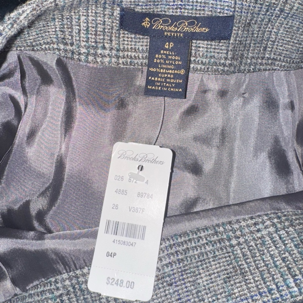 Brooks Brothers Grey Wool Pencil Skirt - 4P
